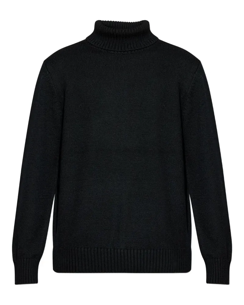 ADD roll-neck merino sweater - Schwarz Schwarz