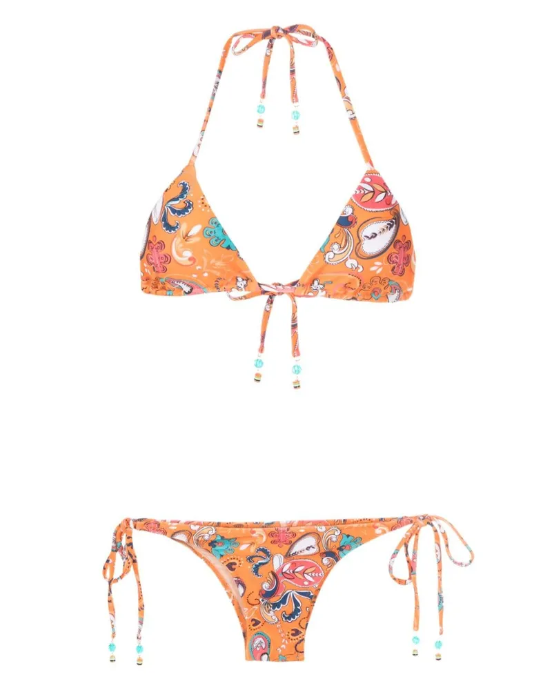 Amir Slama Bikini mit grafischem Print - Orange Orange