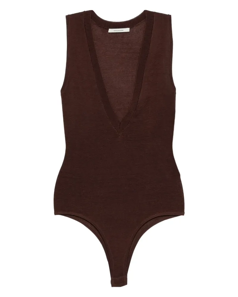 Entire Studios V-neck sleeveless bodysuit - Braun Braun