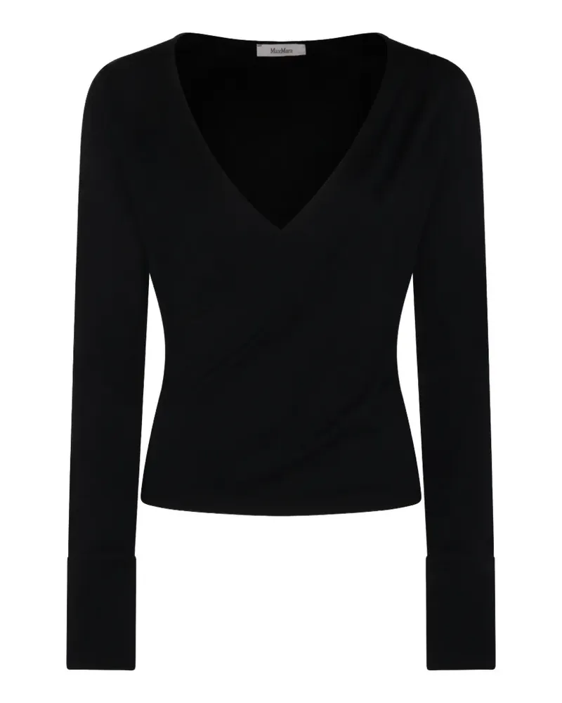 Max Mara Oberteil mit V-Ausschnitt - Schwarz Schwarz
