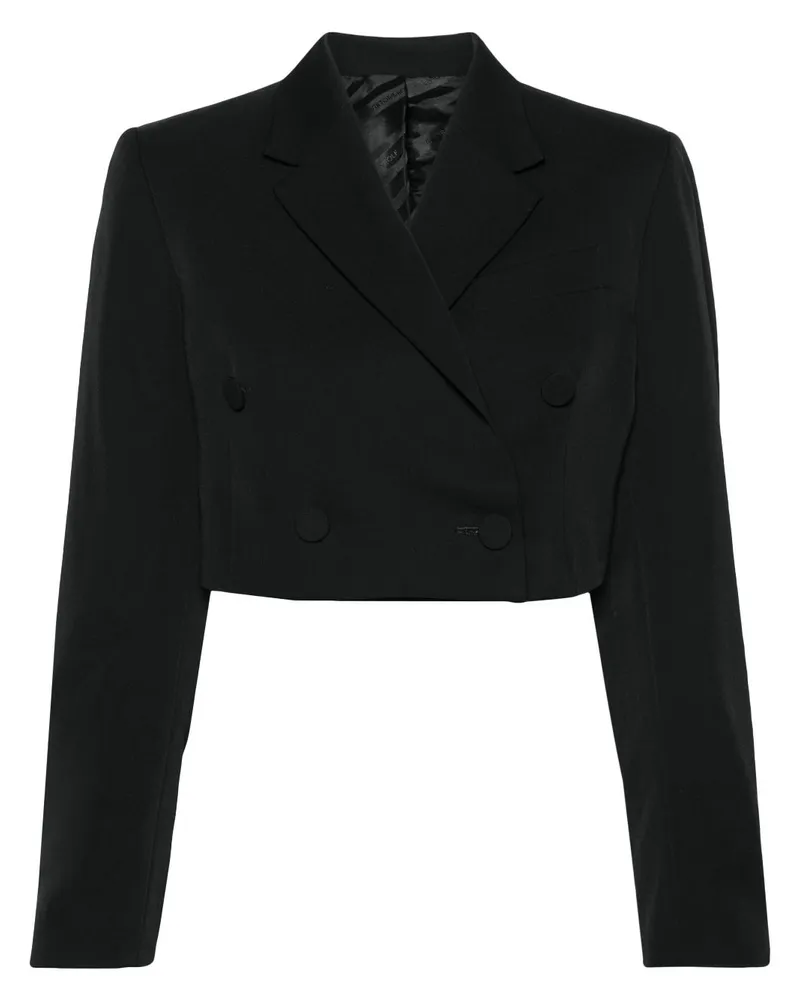 Viktor & Rolf Doppelreihiger Cropped-Blazer - Schwarz Schwarz