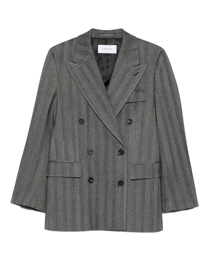 Ferragamo Gestreifte Jacke - Grau Grau