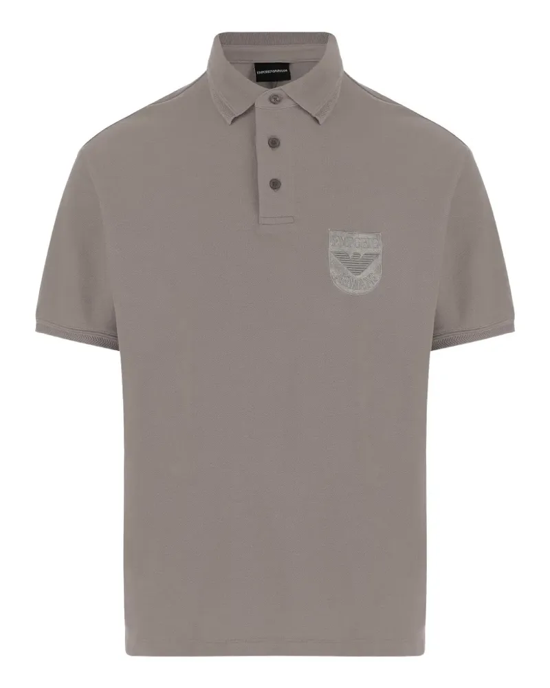 Emporio Armani logo-patch polo shirt - Grau Grau