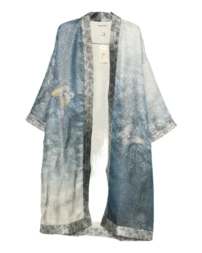 Pierre-Louis Mascia Offener Mantel mit Blumenprint - Blau Blau