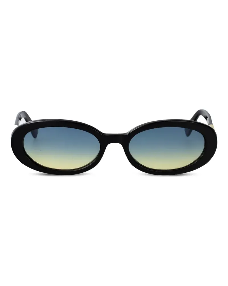 Longchamp oval-frame logo-plaque sunglasses - Schwarz Schwarz
