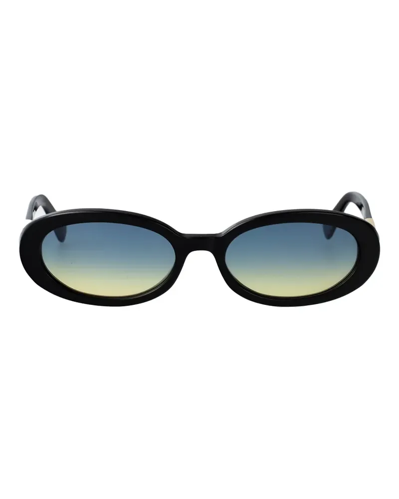 Longchamp oval-frame logo-plaque sunglasses - Schwarz Schwarz
