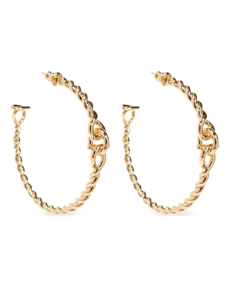 Ferragamo large twisted Gancini hoop earrings - Gold Gold