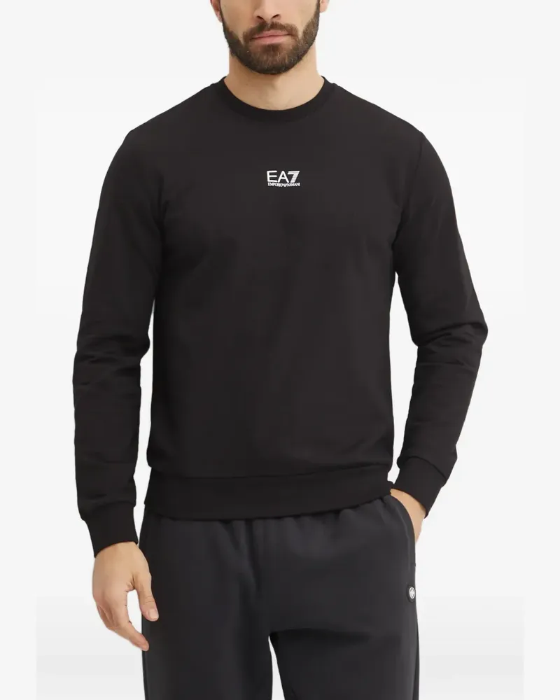 EA7 Pullover mit Logo-Print - Schwarz Schwarz