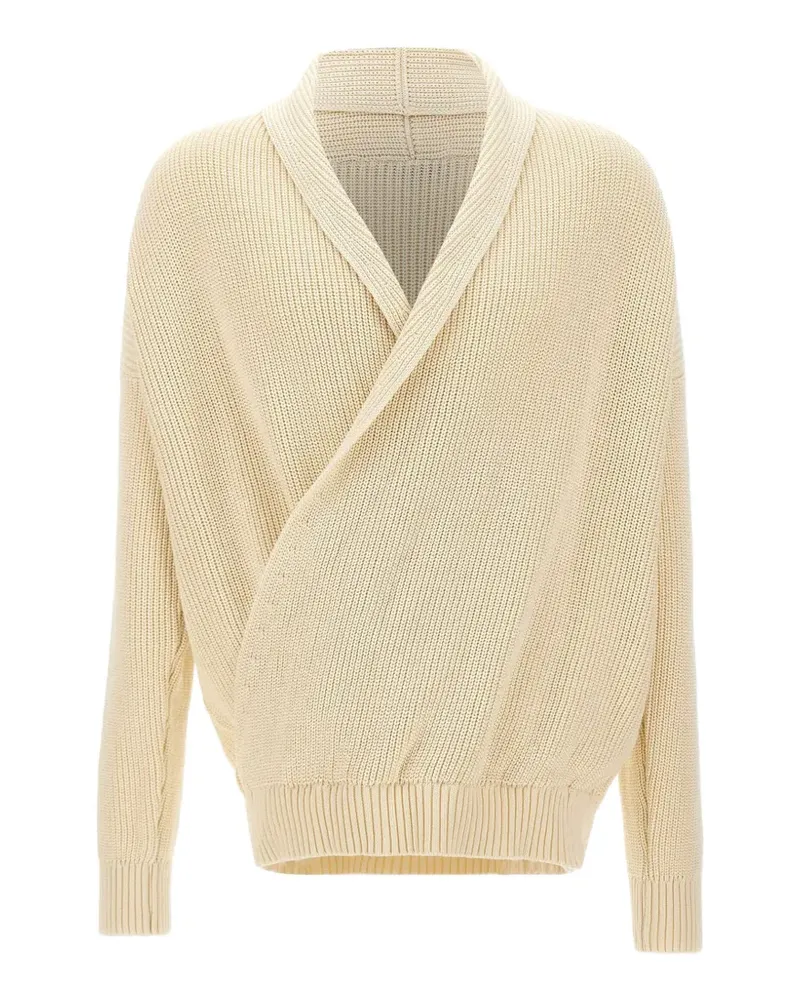 Laneus Gewickelter Pullover mit Schalkragen - Nude Nude