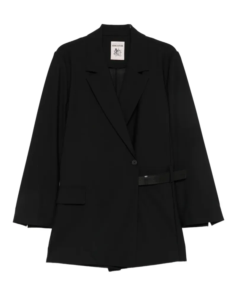 Semicouture belted playsuit - Schwarz Schwarz