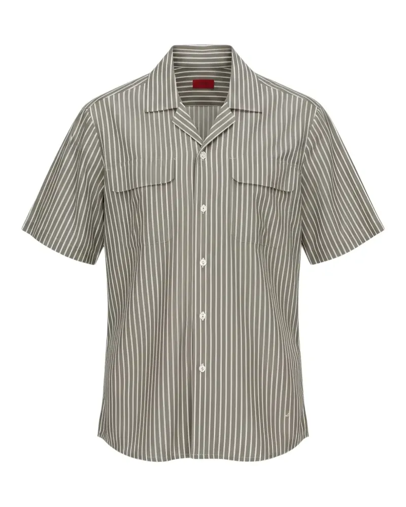 Isaia striped short-sleeve shirt - Grau Grau