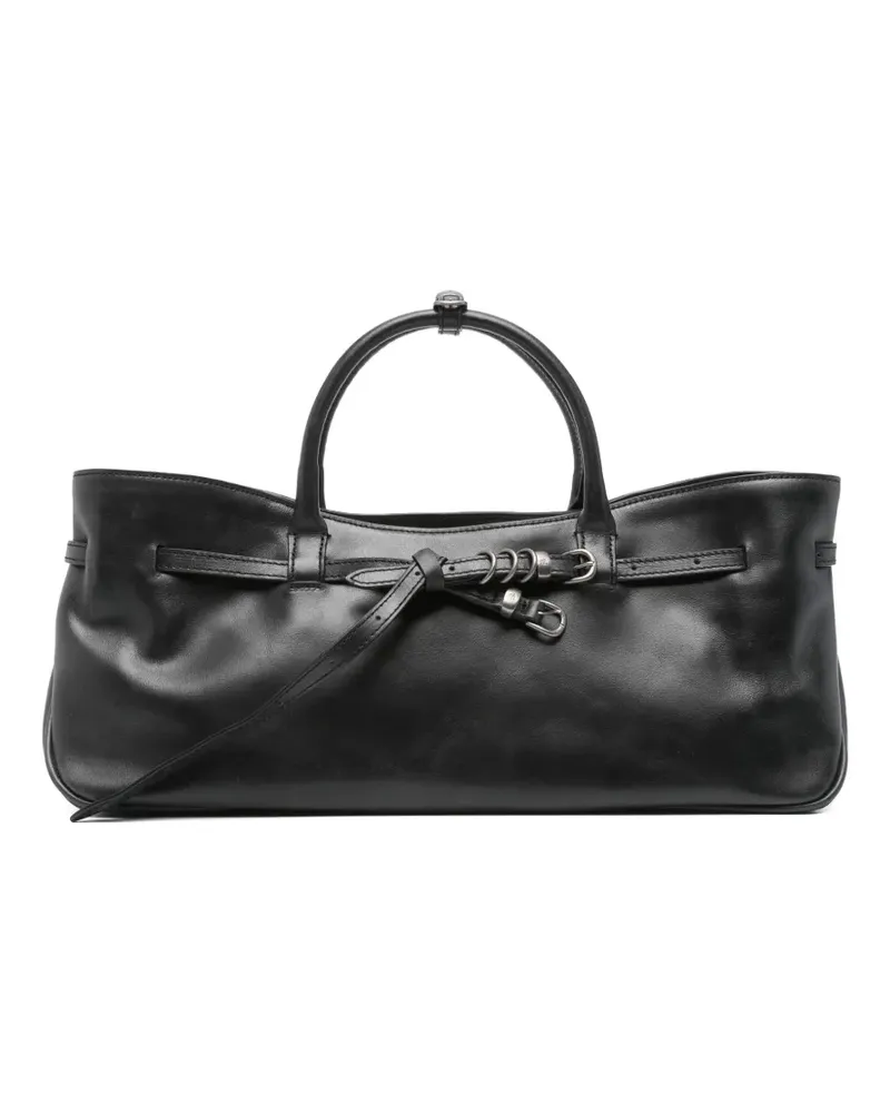 Marge Sherwood Großer Grandma Used Tote Bag mit Schnallenverschluss - Schwarz Schwarz