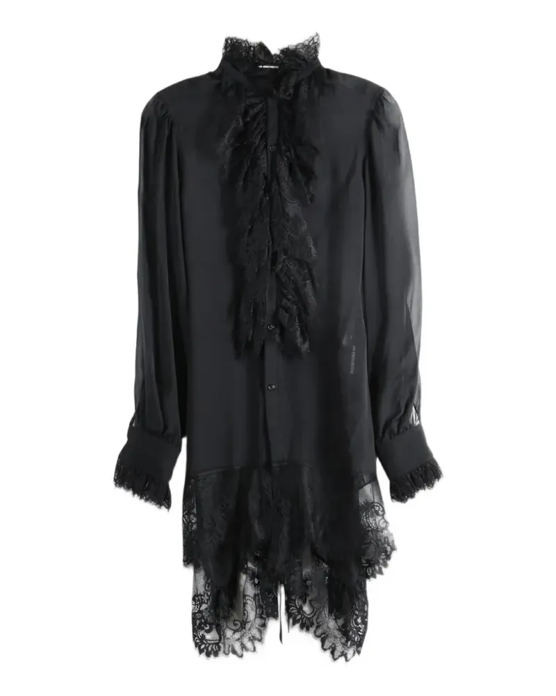 Ann Demeulemeester Barah lace-trim ruffled shirt - Schwarz Schwarz