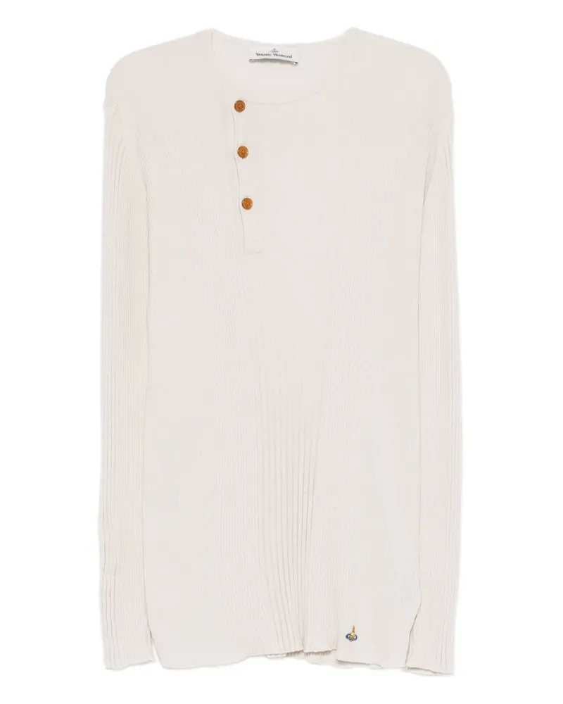 Vivienne Westwood Gerippter Pullover mit Knopfleiste - Nude Nude