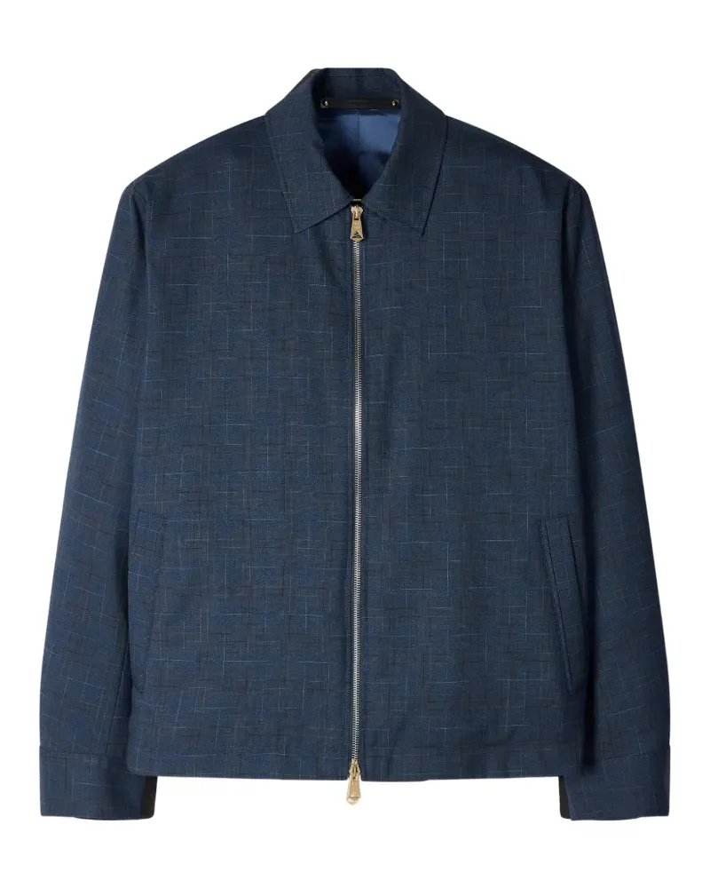 Paul Smith Wolljacke mit Space-Dye-Karo - Blau Blau