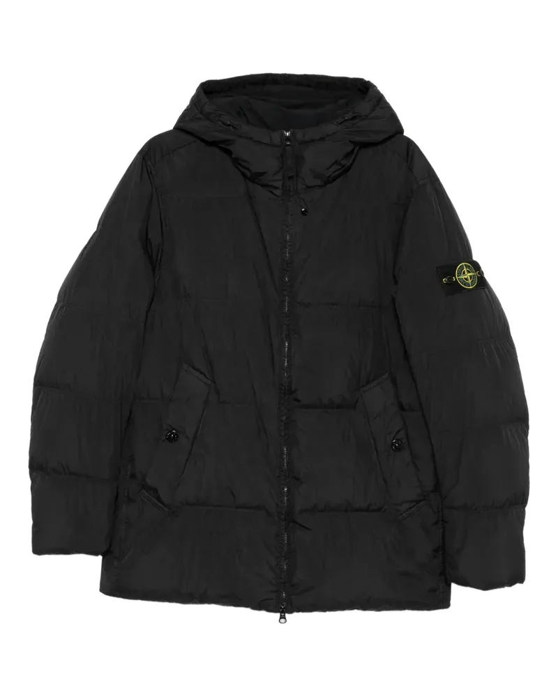 Stone Island Compass-patch quilted jacket - Schwarz Schwarz