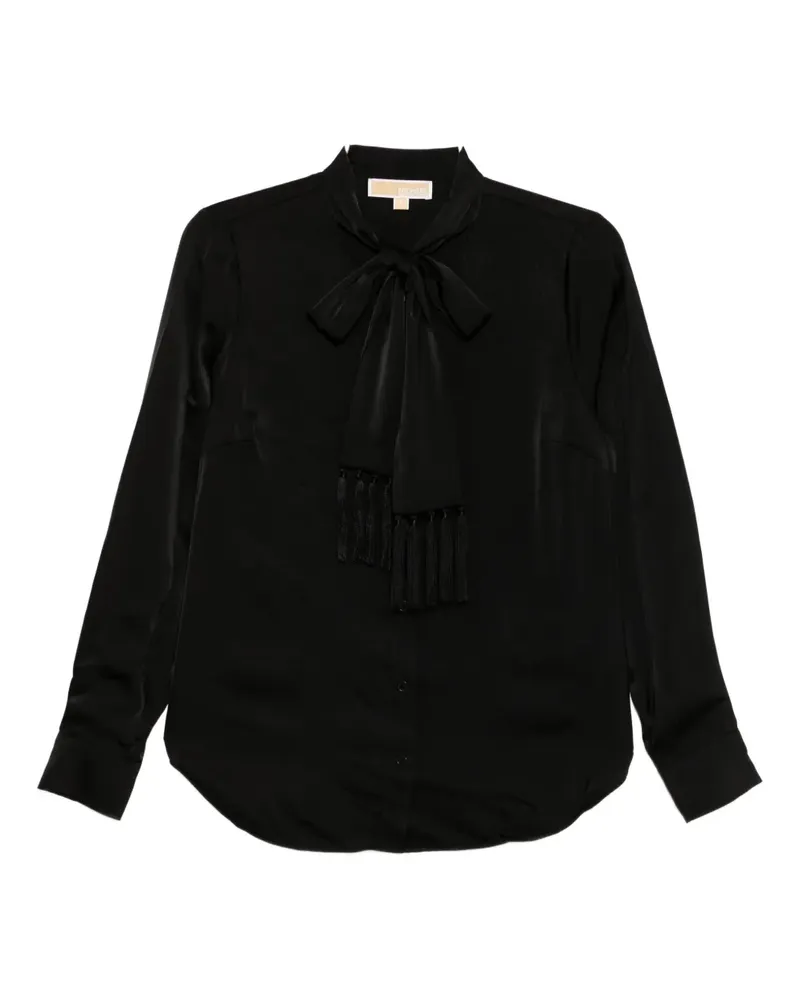Michael Kors satin fringed blouse - Schwarz Schwarz