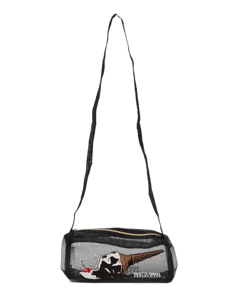 Undercover x Brigitte Tanaka embroidered crossbody bag - Schwarz Schwarz