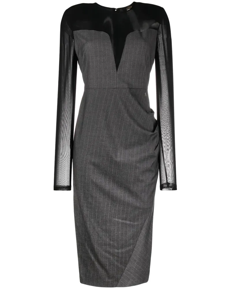 Twin-Set Midikleid mit Muster - Grau Grau