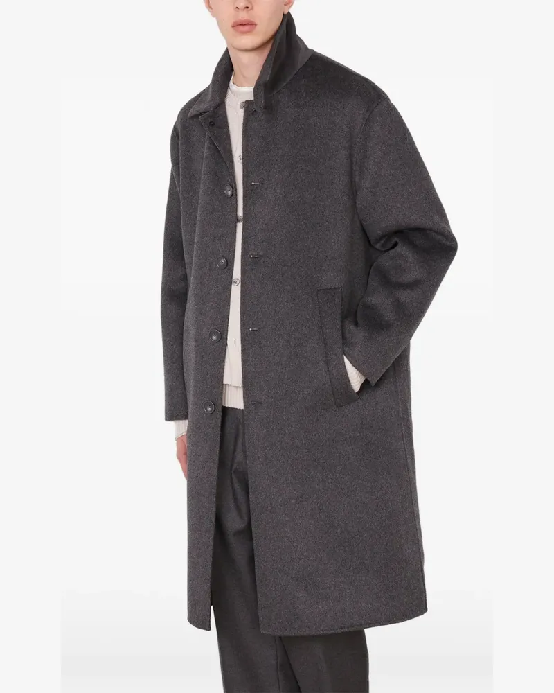 Officine Generale Braxton Wollmantel mit Knopfverschluss - Grau Grau