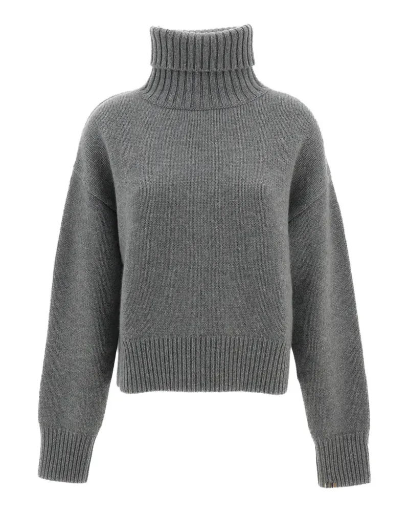 extreme cashmere ribbed-knit roll-neck sweater - Grau Grau
