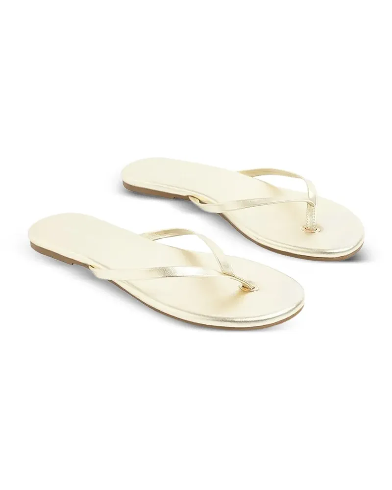 Melissa Odabash logo-detail flip flops - Gold Gold