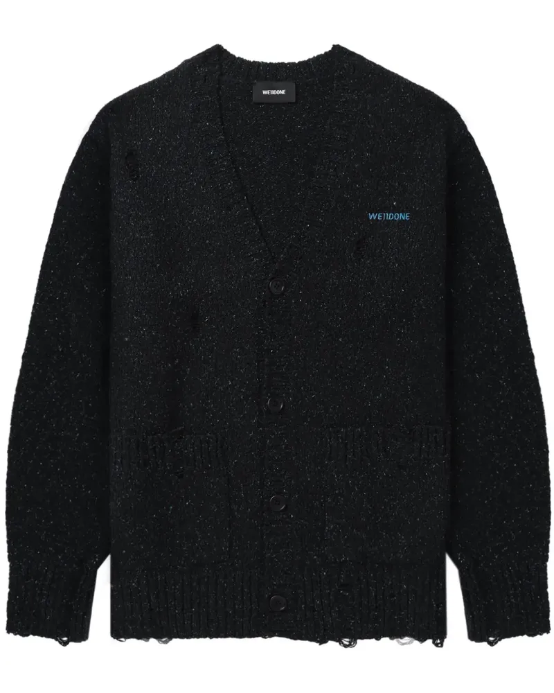 WE 11 DONE Klassischer Lurex-Cardigan - Schwarz Schwarz