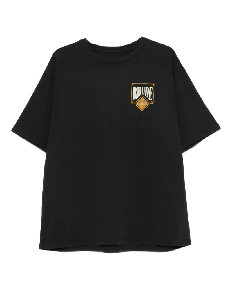 RHUDE logo-print T-shirt - Schwarz Schwarz