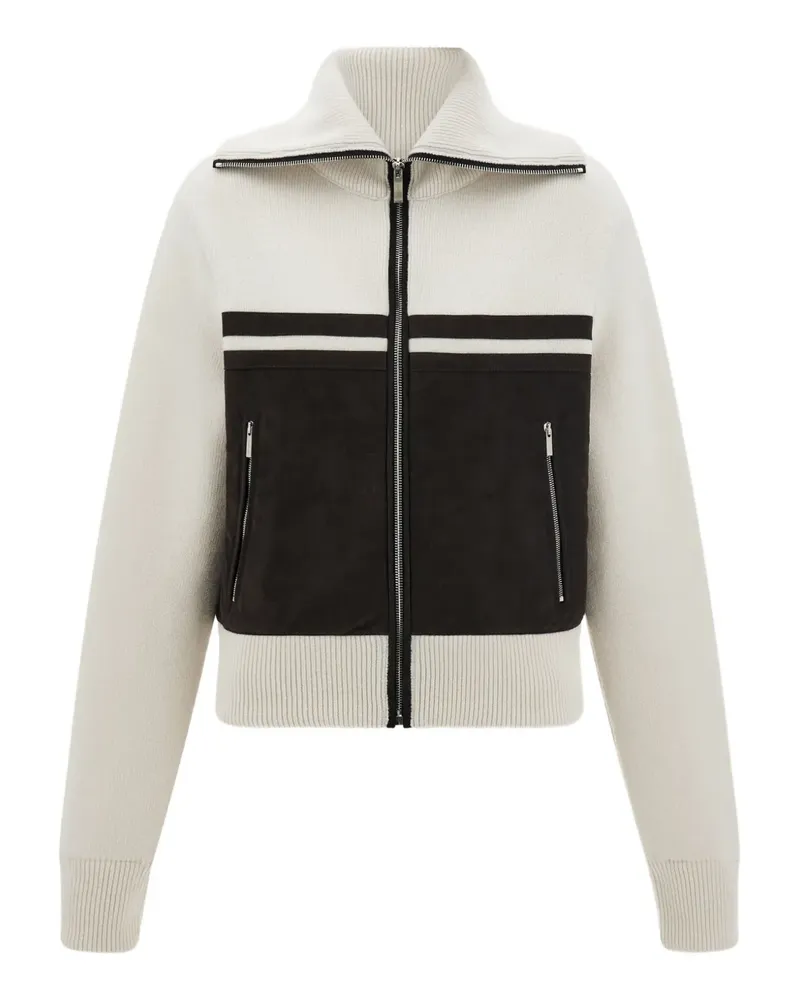 Ferragamo Stehkragen-Jacke mit Reißverschluss - Nude Nude