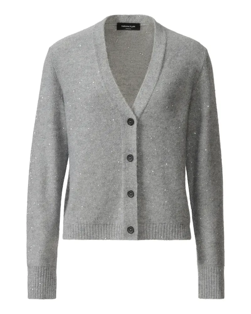 Fabiana Filippi Cardigan mit Pailletten - Grau Grau