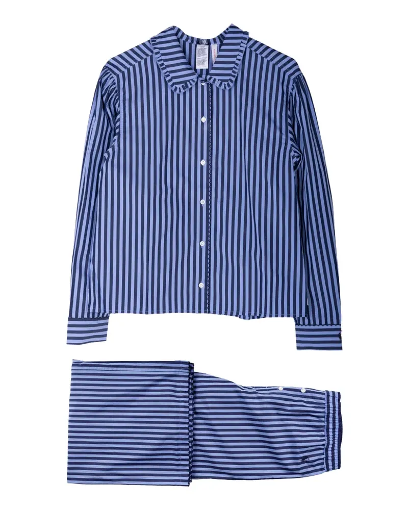 Ralph Lauren ruffled striped pajama set - Blau Blau