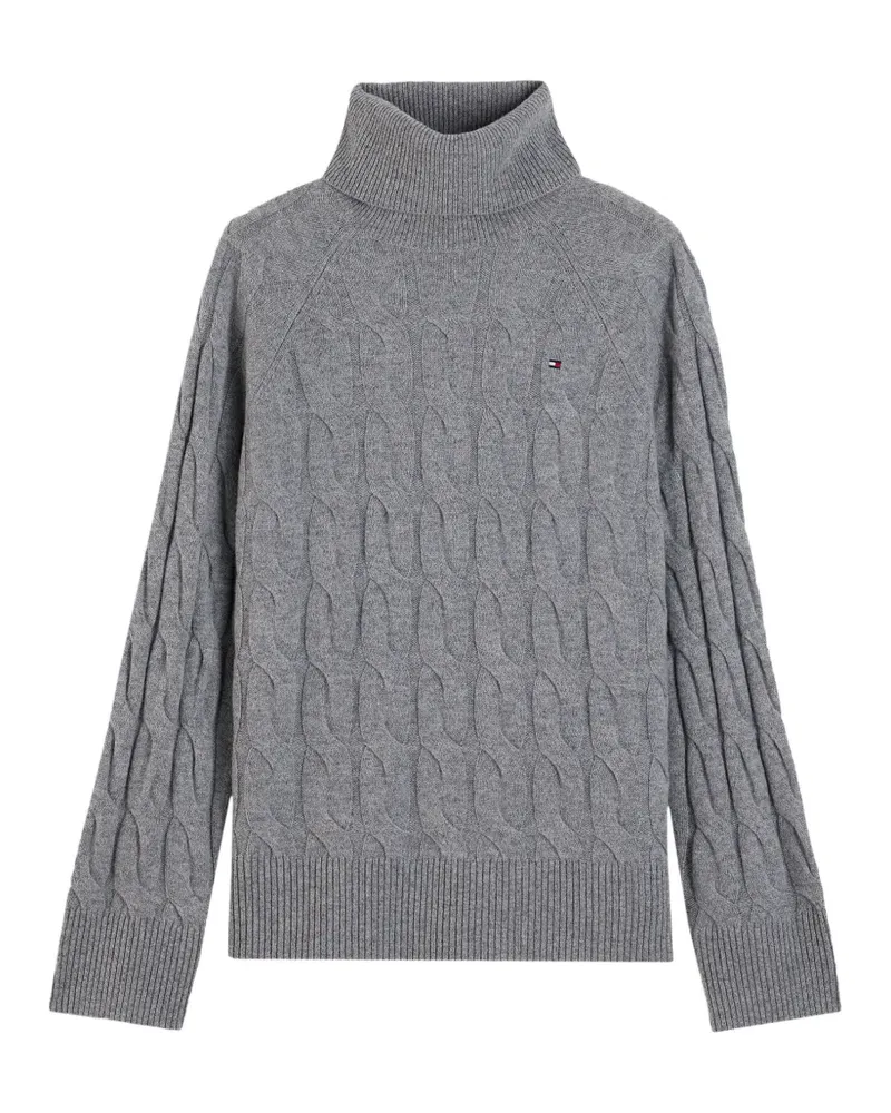 Tommy Hilfiger Rollkragenpullover mit Zopfmuster - Grau Grau