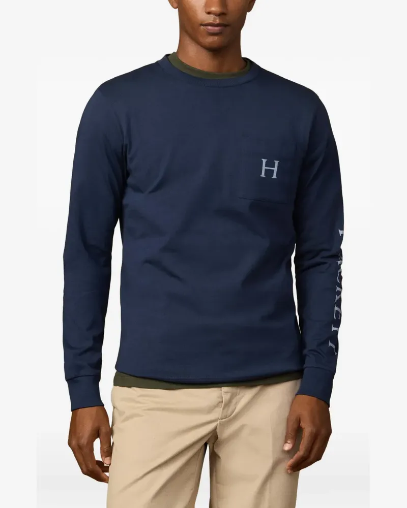 Hackett Heritage T-Shirt mit Logo-Print - Blau Blau
