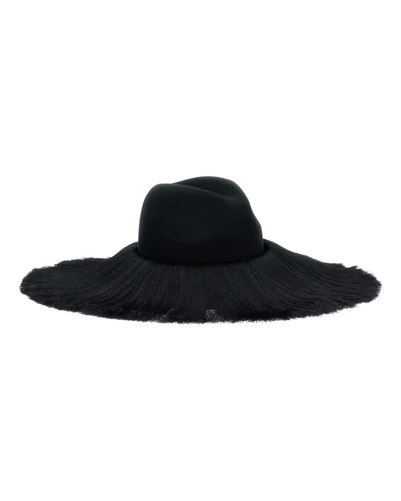 Comme des Garçons Hut mit Fransensaum - Schwarz Schwarz