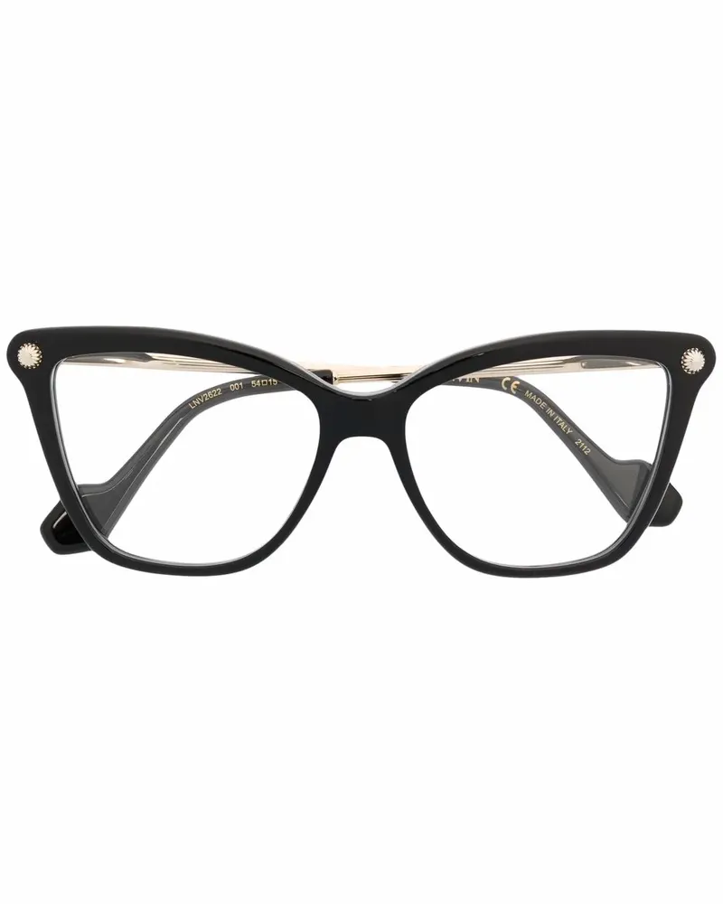 Lanvin Cat-Eye-Brille mit Logo - Schwarz Schwarz