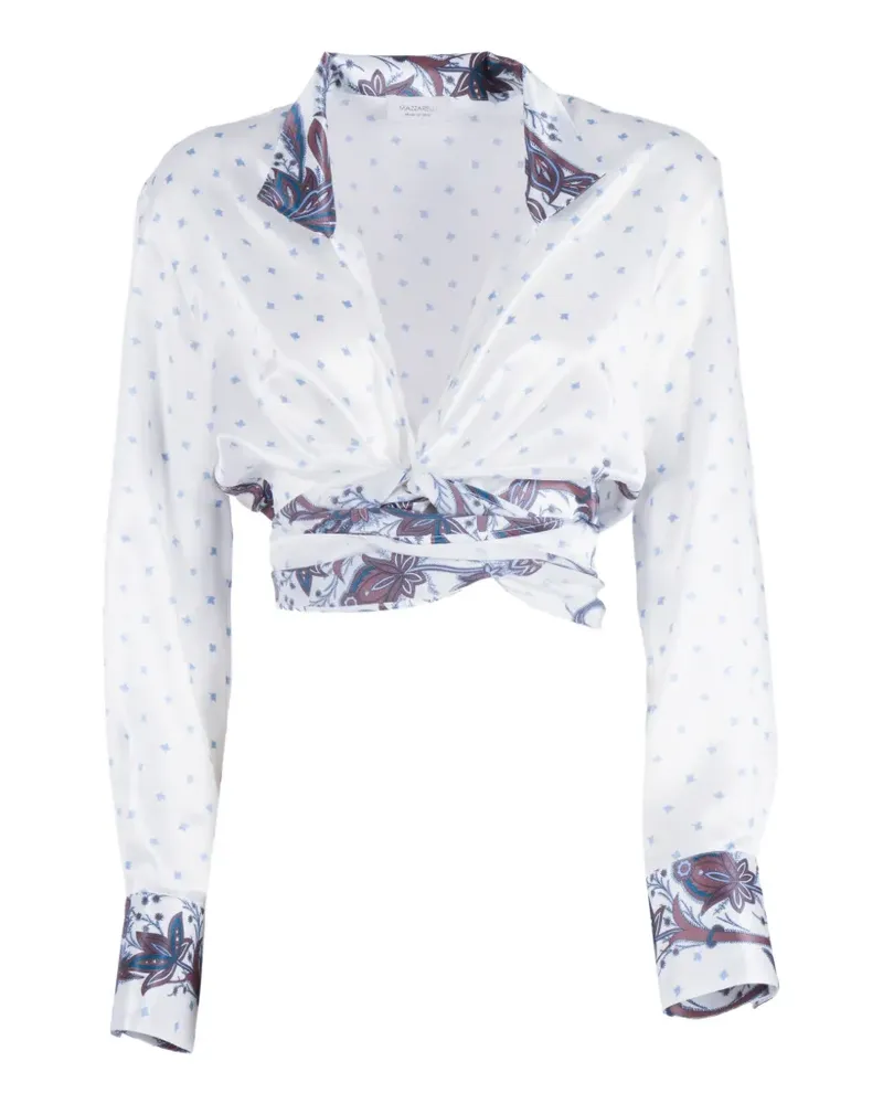 MAZZARELLI Frida damask-print silk shirt - Weiß Weiß