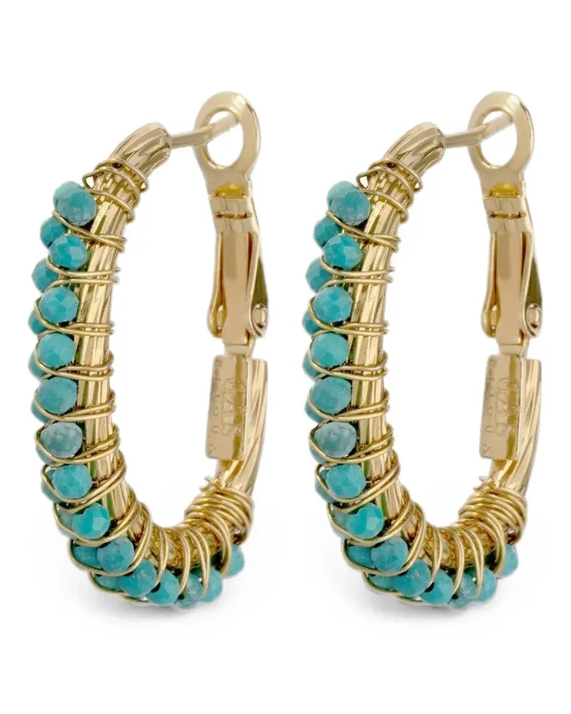 Gas Bijoux bead-embellished hoop earrings - Gold Gold