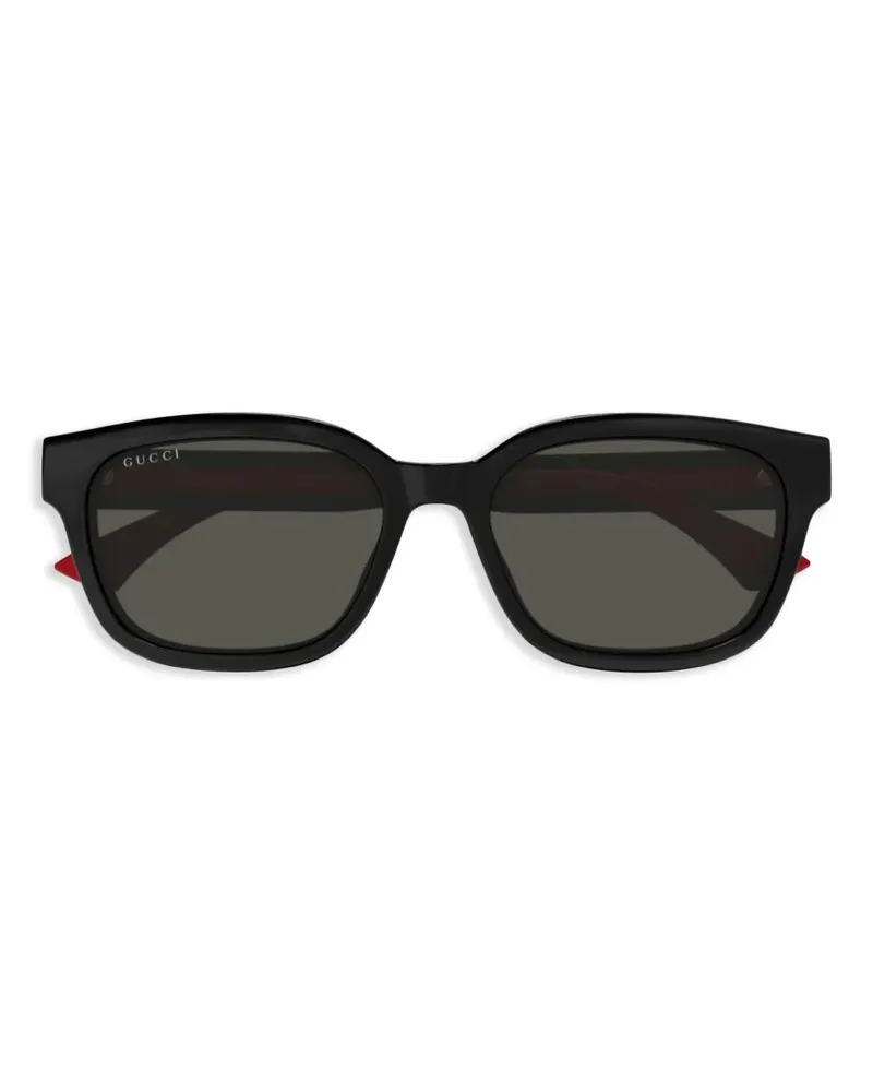 Gucci Sonnenbrille mit eckigem Gestell - Schwarz Schwarz