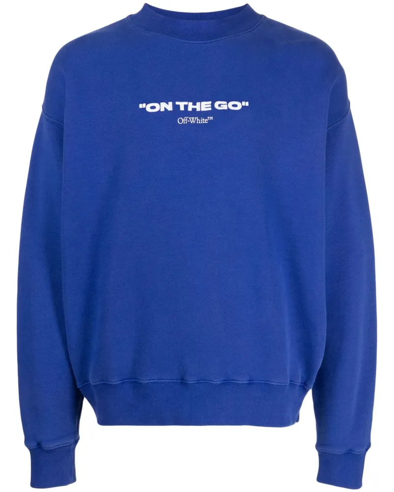 OFF-WHITE Sweatshirt mit Slogan-Stickerei Blau