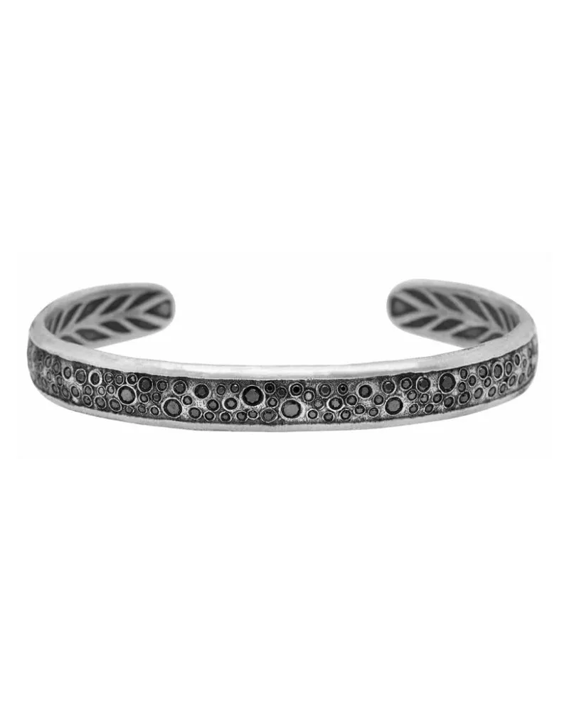 John Varvatos Stardust Armspange mit schwarzen Diamanten - Silber Silber