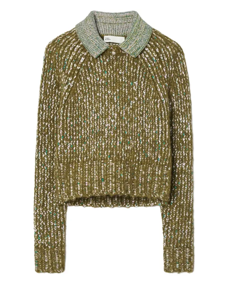 Tory Burch contrasting-collar sweater - Grün Grün