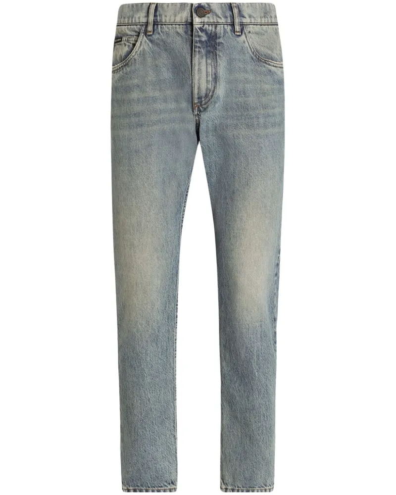 Dolce & Gabbana Ausgeblichene Straight-Leg-Jeans - Blau Blau
