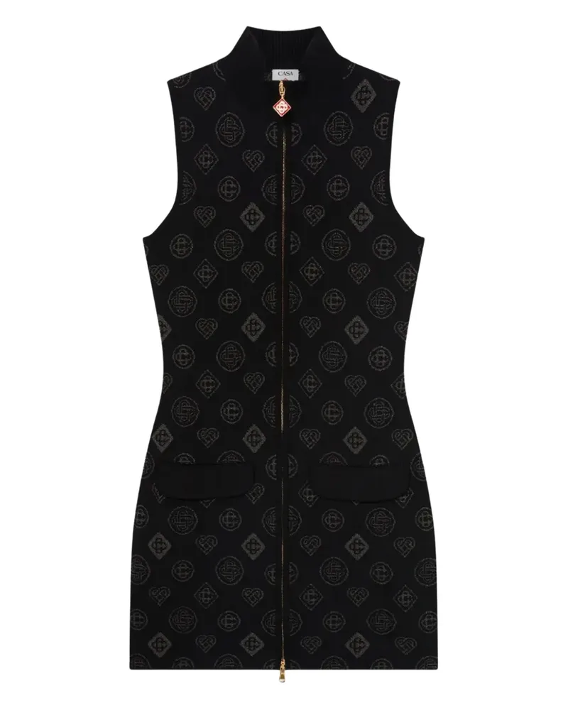 Casablanca Paris Kleid mit Monogrammmuster - Schwarz Schwarz
