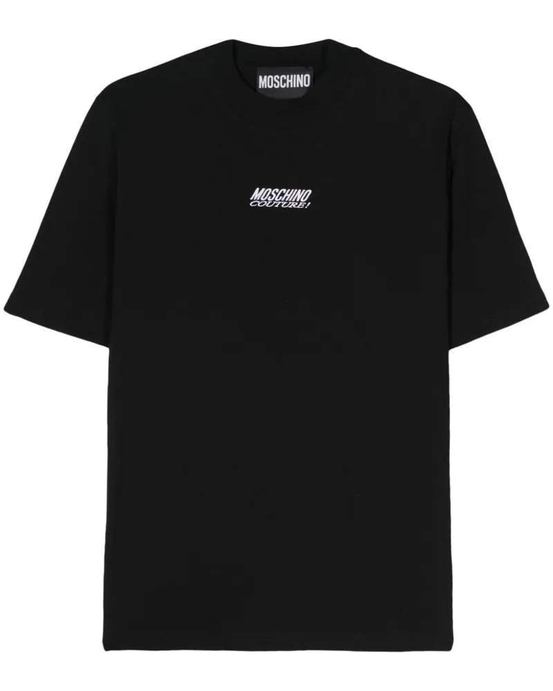 Moschino T-Shirt mit Logo-Stickerei - Schwarz Schwarz