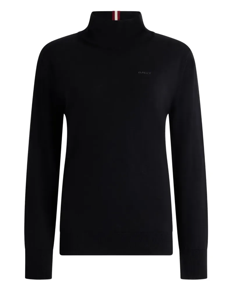 Bally Gestreifter Pullover mit Stehkragen - Schwarz Schwarz