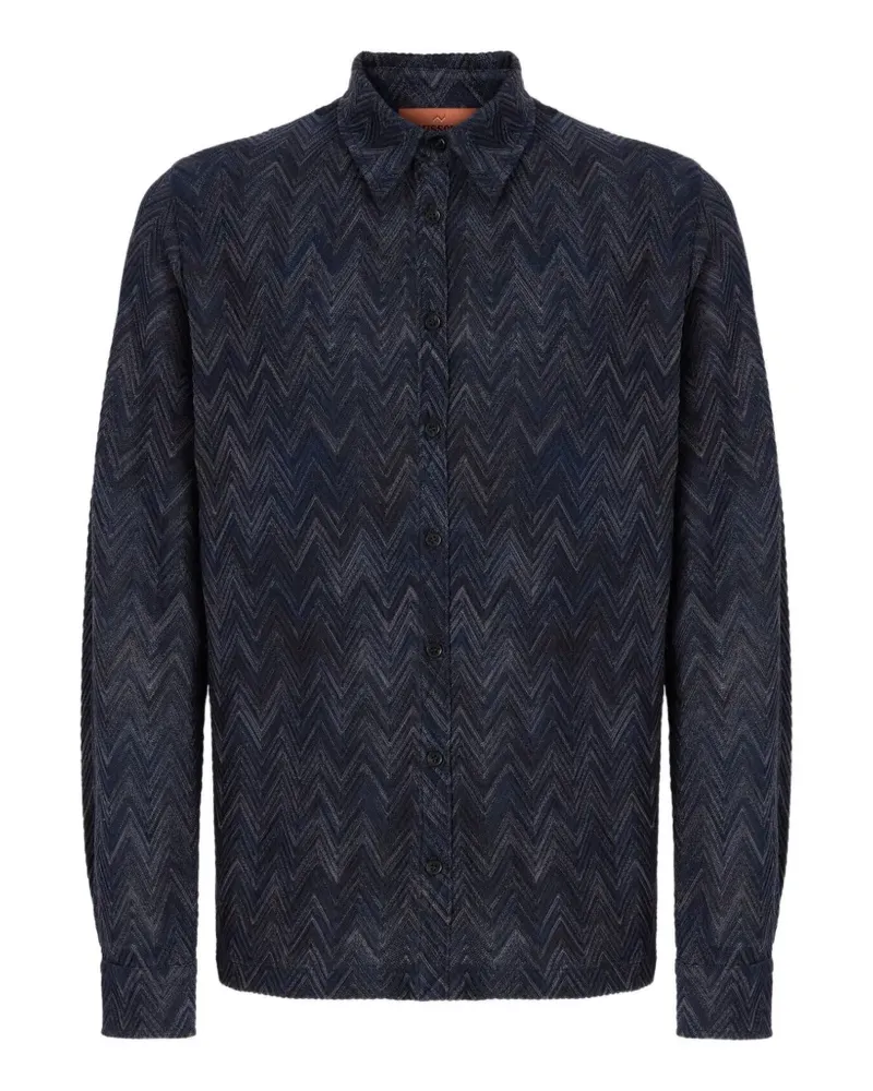 Missoni T-Shirt mit Zickzackmuster - Blau Blau