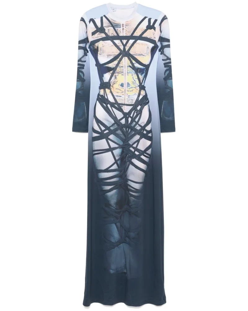 Y/PROJECT Maxikleid mit Print - Blau Blau