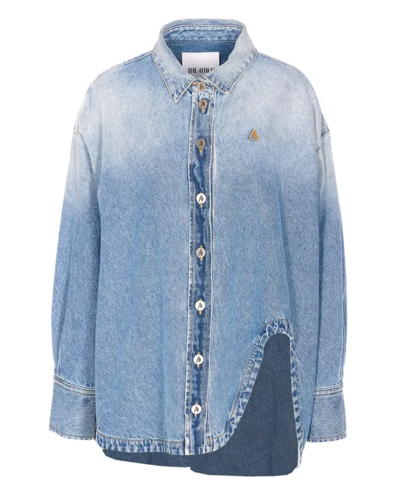 ATTICO logo-embroidered button-up denim shirt - Blau Blau