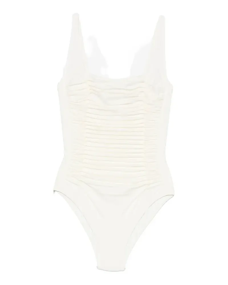 Maryan Mehlhorn ruched-detail swimsuit - Nude Nude