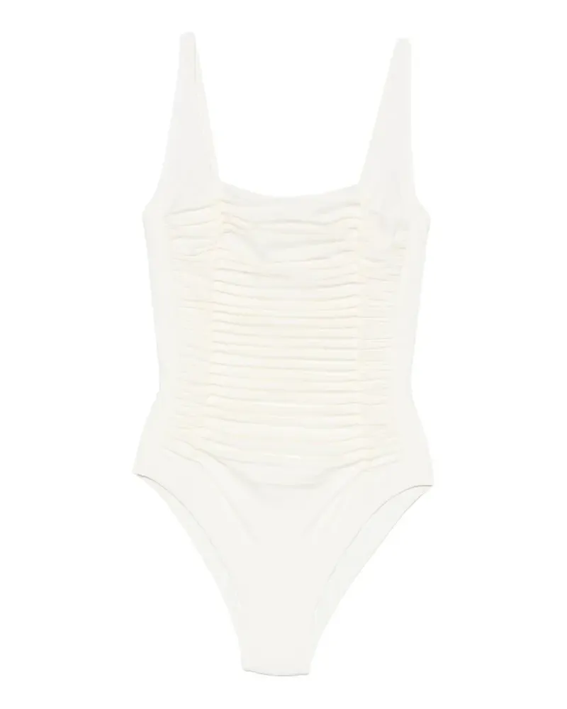 Maryan Mehlhorn ruched-detail swimsuit - Nude Nude